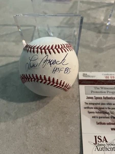 LOU BROCK SIGNED OFFICIAL MAJOR LEAGUE BASEBALL INSCRIBED "HOF 85" WITH JSA COA - Picture 1 of 8