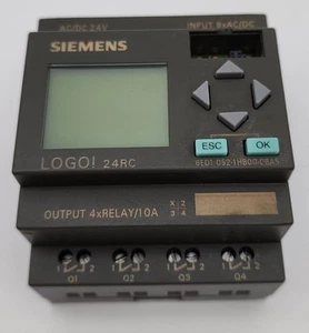 SIEMENS 6ED1052-1HB00-0BA5 LOGO 24RC LOGIC MODULE 6ED10521HB000BA5 - Picture 1 of 3