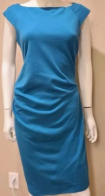 Diane Von Furstenberg Gabi Knit Suiting Dress Womens Teal Turquoise Size 4 - Image 1 of 4