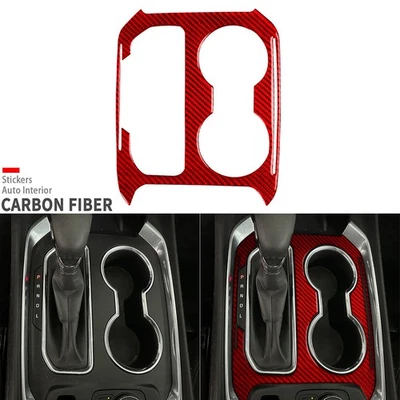 Red Carbon Fiber Console Gear Shift Panel Cover For Chevrolet Traverse 2018-2023 - Image 1 of 4
