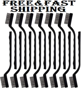 Juego de 15 mini cepillos de alambre de acero inoxidable para limpiar soldadura escoria óxido, alambre - Imagen 1 de 7