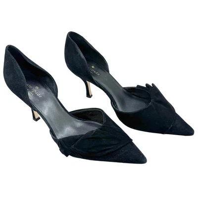Kate Spade Heels Shayna D'Orsay Ruffle Kitten Heel Pointed Toe Office Black 10.5 - Image 1 of 4