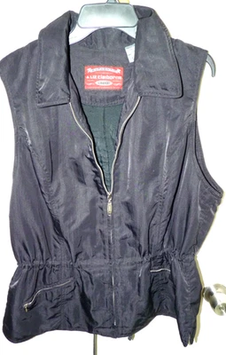 Liz Claiborne Mujer Talla L Lizwear Moda Negro Cremallera Forrado Chaleco Usado en Excelente Condición Foto 1 de 4