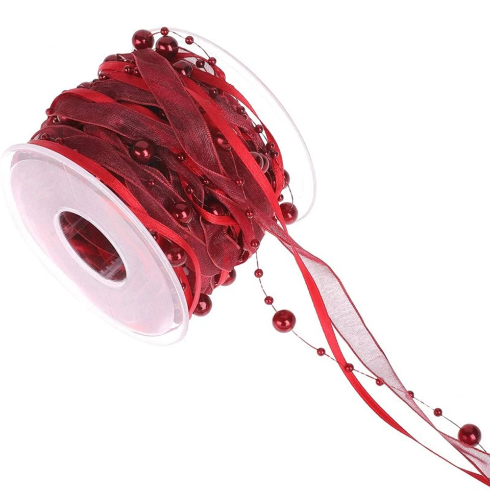 Dekoband Perlen 10m Für Hochzeit - Perlengirlande Weiß Perlenkette Deko Am Ba... - Bild 1 von 4