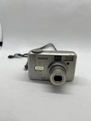 Pentax Digital Camera Optio 330 GS 3.2MP Silver Flip Screen memory card working - Image 1 of 4