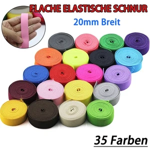 Bunte 20mm Breite Flache Elastische Kordel Nähband für Nähen Kleidungsstück DIY - Picture 1 of 51