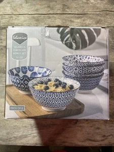 Selamica 20 oz Grain Ceramic Bowl Set - Set of 6, 6” Soup Bowl, Colorful Bowls - Picture 1 of 3