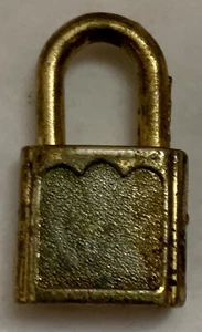 Vintage KLEINES goldfarbenes VORHÄNGESCHLOSS mit Schlüssel - Bild 1 von 4