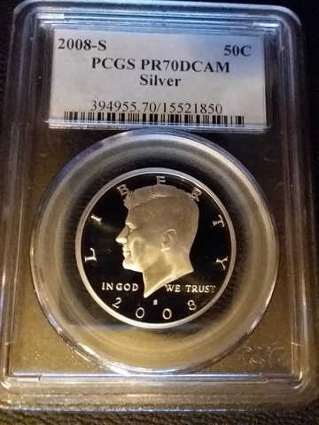2008-S SILVER PCGS PR70DCAM JFK HALF ***RARE PERFECT DEEP MIRROR ULTRA CAMEO*** Cover