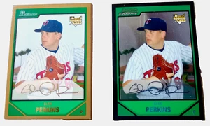 2007 Bowman Draft Picks Glen Perkins Chrome RC & Rare Brown Broder -Read - Picture 1 of 4