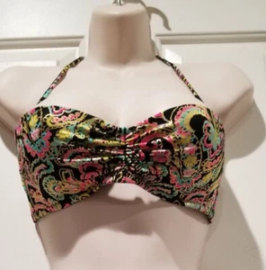 Top de bikini Victoria's Secret con cuerda o sin tirantes hoja dorada cachemira talla 32C - Imagen 1 de 10