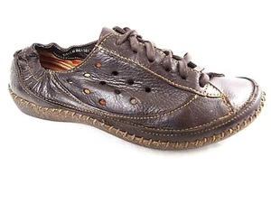 Born Leather Brown Shoes Oxfords Holes Squishy Heel Flats Womens 9M 9 M 41.5 - Picture 1 of 12