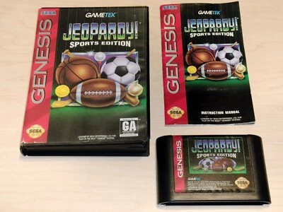 Jeopardy Sports Edition SEGA Genesis Vintage Cartridge Complete With Manual CIB - Image 1 of 4