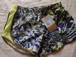 NWT NIKE Girls Shorts Dri-Fit Tempo Running Shorts DX4983 Green Navy $30 Size M - Picture 1 of 5