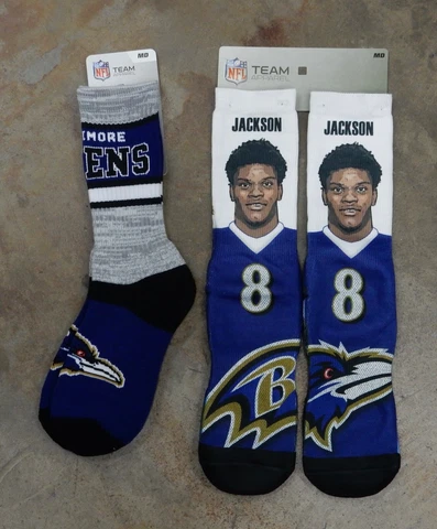 2 Pack NFL Baltimore Ravens Gift Set OSFM Socks Double Deuce Lamar Jackson MED Cover