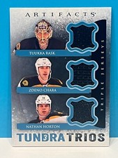 2013-14 Artifacts Tundra Trios Game Used Triple Jerseys Rask/Chara/Horton Bruins
