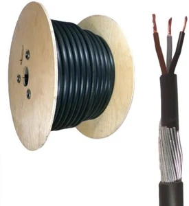 1.5mm 3 CORE 240V SWA TEEL WIRE ARMOURED CABLE QUICK DESPATCH FREE DELIVERY - Picture 1 of 1