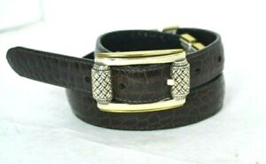 BRIGHTON BROWN GENUINE LEATHER  BELT SIZE L / 34 38" long 7/8" wide