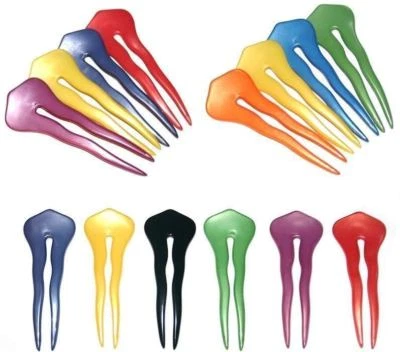 Tenedor Palo Doble Pin Dos Puntas Colores Hecho en Francia Francés para Mujer Foto 1 de 3