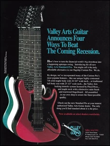 Valley Arts Standard Pro Series electric guitar advertisement 1991 ad print - Picture 1 of 3