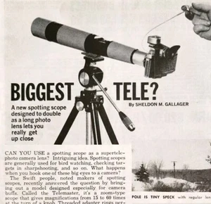 1969 Swift Instruments Spotting Scope Telemaster Advertisement Birds Hunt DWLL12 - Picture 1 of 2