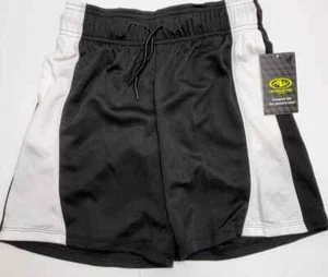 Girl 6-6X Active Gym Run Play Shorts Athletic Works Black Mesh & White w Pockets - Picture 1 of 3