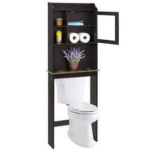 Bathroom Over The Toilet Space Saver Storage Shelf Organizer Cabinet MDF Coffee - Picture 1 of 6