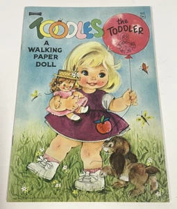 Bambole di carta vintage Saalfield Toodles The Toddler Walking 29c NON TAGLIATE NUOVE NOS 1966 - Foto 1 di 5