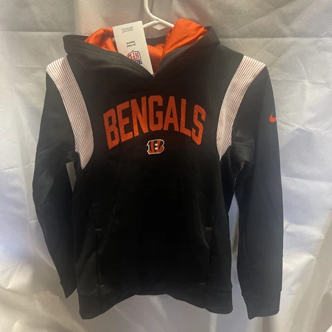 Boys Cincinnati Bengals NFL Pullover Hoodie Sweatshirt Black Medium Size 10-12 Cover