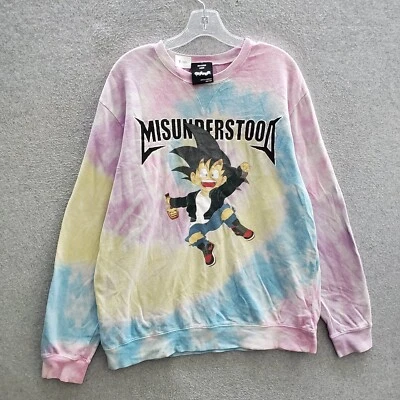 Dragon Ball Z Men Sweatshirt Large Blue Tie Dye Goku Misunderstood Henny - Image 1 of 4