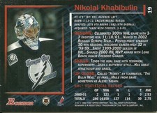 2001-02 Bowman YoungStars Ice Cubed #19 Nikolai Khabibulin
