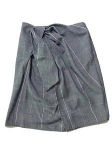 Plaid Who What Wear Women's Size 4 Wrap Pencil Skirt Midi Tie Front - Picture 1 of 4