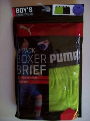 Ropa interior Puma calzoncillos 2pk calzoncillos boxer sin etiquetas niños Grn negros nuevos en paquete Foto 1 de 4