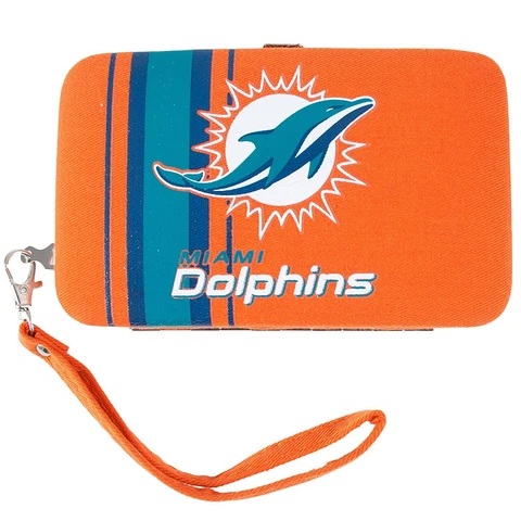 Littlearth Miami Dolphins Shell Wristlet 3.5 x 0.5 x 6-Inch, Orange Cover