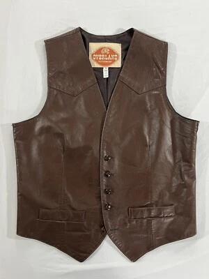Chaleco de cuero marrón Overland Outerwear de colección para hombre 42 largo Foto 1 de 4