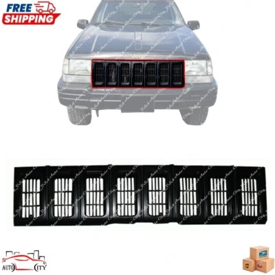 New Grille Assembly Black Made Of Plastic For 1996 1997 1998 Jeep Grand Cherokee Foto 1 de 4