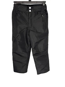 Athletech Black Snow Pants Lined Water Resistant Outdoor Ski Snowboard Kid Med 8 - Picture 1 of 5