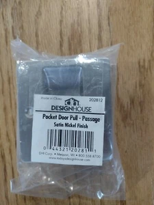 POCKET DOOR PULL - PASSAGE Satin Nickel Finish Design House 202812 - Picture 1 of 6
