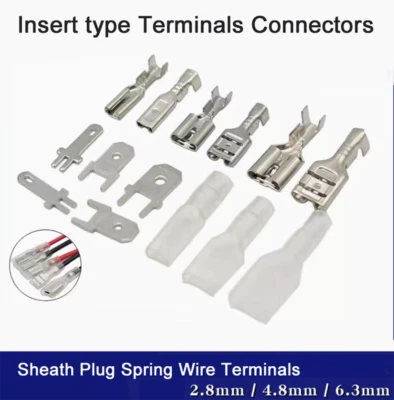 Insert type Terminals Connectors Sheath Plug Spring Wire Terminals 2.8/4.8/6.3MM - Image 1 of 4