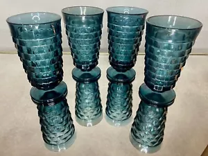 4 Vintage WHITEHALL Riviera Blue Iced tea glass 6” Tall  Colony by Indiana Glass - Picture 1 of 1