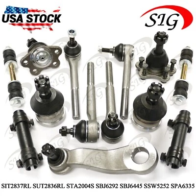 For 1995 - 1999 GMC Yukon Front Ball Joint Tie Rod Pitman Arm Sway Bar 13PC Kit - Image 1 of 4