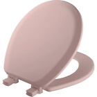Cameron Round Enameled Wood Toilet Seat In Pink With Sta-Tite Seat Fastening