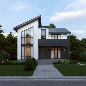 American Style Modern House Plan AutoCAD File & PDF For Blueprint Plans - Picture 1 of 8