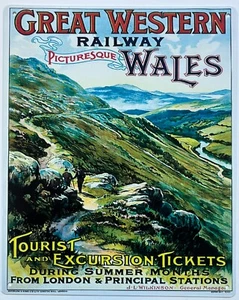 Metallschild Vintage-Stil - Great Western Wales British Railway 10 x 8 Zoll [WALES1] - Bild 1 von 1
