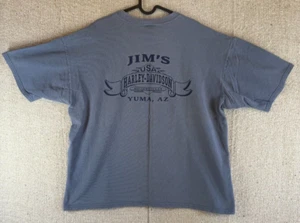 VTG Mens Sz XL Harley Davidson Gray T Shirt JIMS YUMA AZ Piqued Cotton - Picture 1 of 7