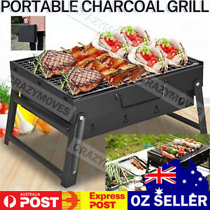 Charcoal BBQ Grill Hibachi Barbecue  Folding Steel Roast Camping Picnic VIC