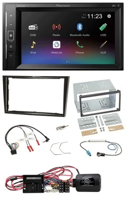 Pioneer DAB Lenkrad 2DIN Bluetooth USB Autoradio für Opel Corsa D Klavierlack 09 - Bild 1 von 4