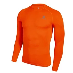 Men's Compression Shirt,Base Layers,Sport Undershirt,Long-Sleeve Medium Orange - Picture 1 of 7