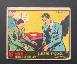 Gum G-Men & Heroes of the Law 1936 #82 Sleeping Evidence Awakes - Imagen 1 de 2