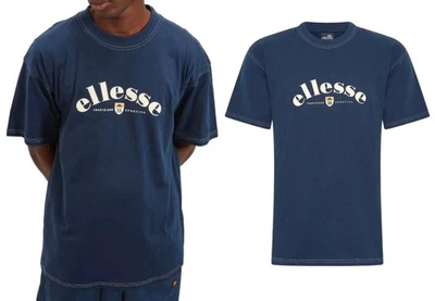 Ellesse Men's Kempa T-shirt Short Sleeve Navy Relaxed Tee Cotton Top New S - 2XL - Image 1 of 4